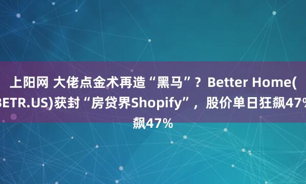 上阳网 大佬点金术再造“黑马”？Better Home(BETR.US)获封“房贷界Shopify”，股价单日狂飙47%